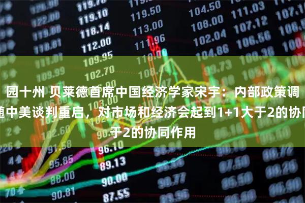 园十州 贝莱德首席中国经济学家宋宇：内部政策调整伴随中美谈判重启，对市场和经济会起到1+1大于2的协同作用